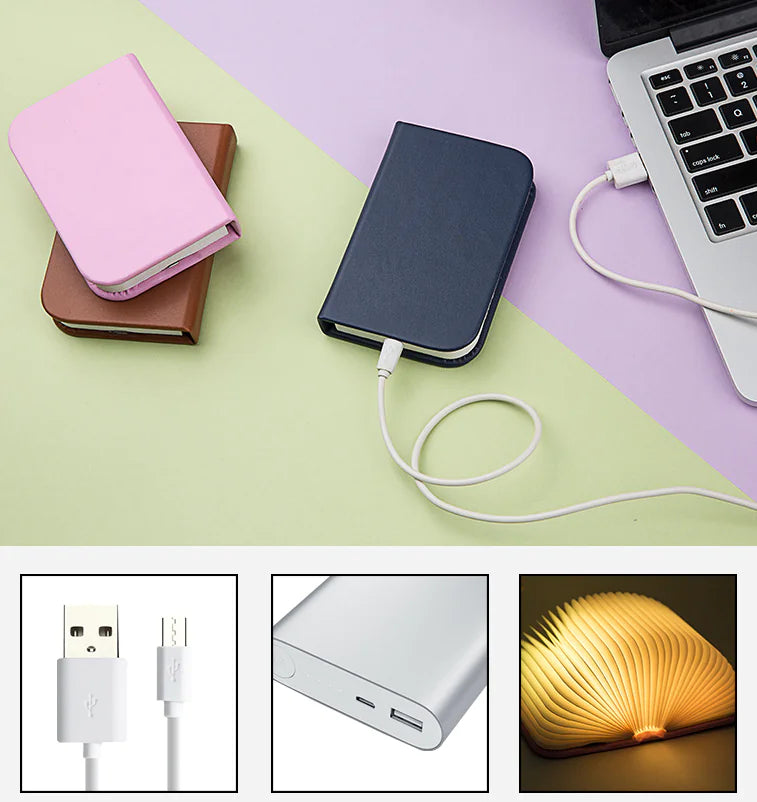 Folding LED Book Light with Colorful Rechargeable Design