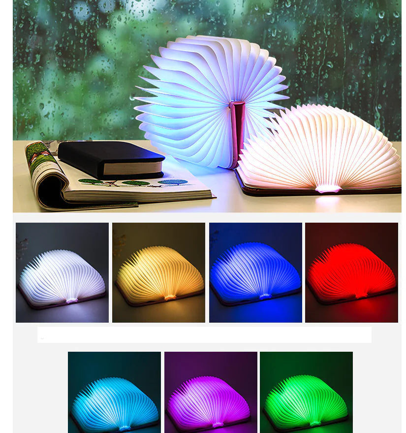 Folding LED Book Light with Colorful Rechargeable Design